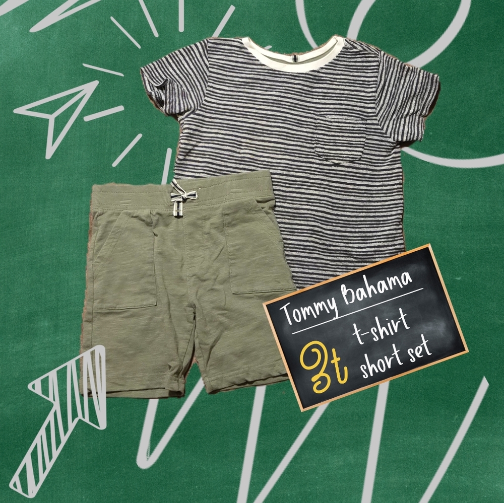 Tommy Bahama Black and Green Casual Set